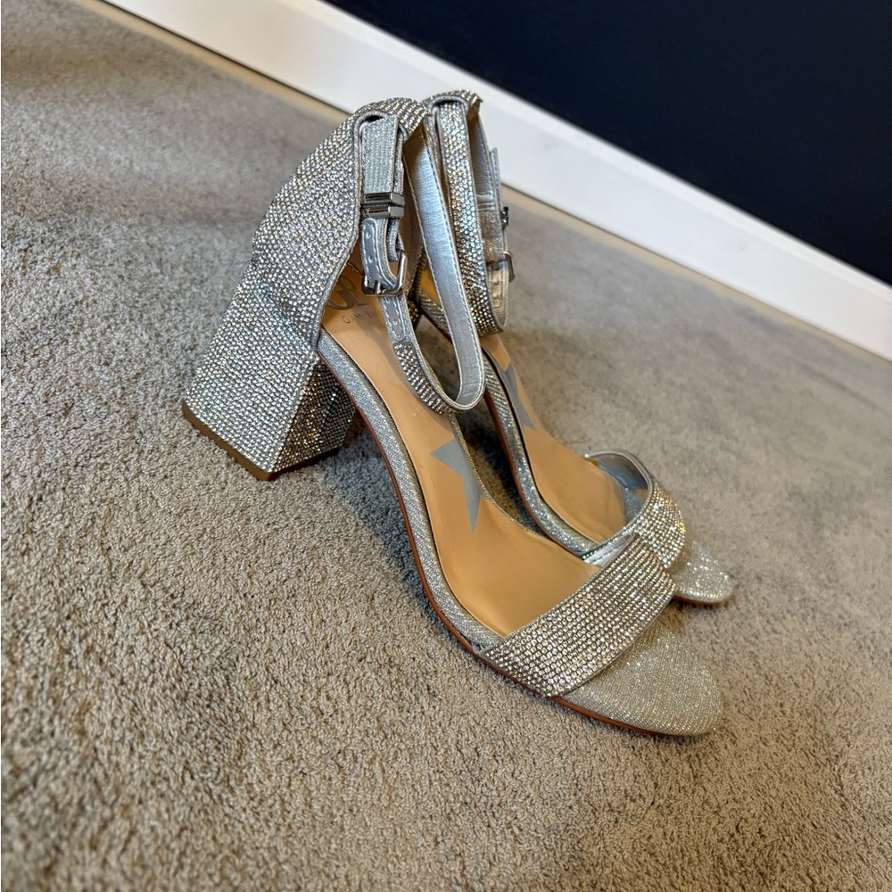 Gianni Bini Silver Sparkly Heels